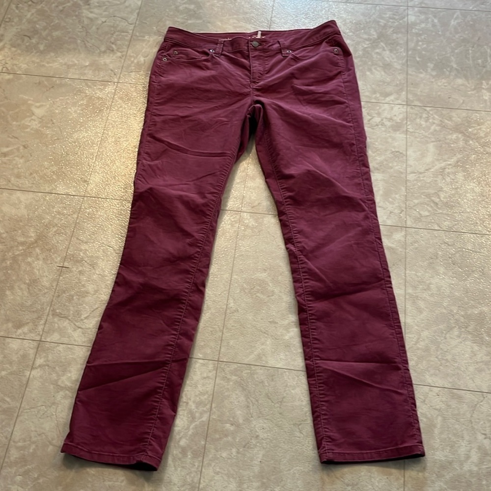 Loft Mauve Modern Straight Leg Corduroy Pants 10